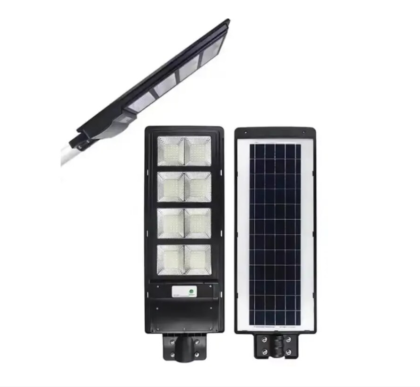 Lampa Solara Stradala Sau Gradina Cu Panou Solar Incorporat 300W, De Exterior / Stalp, Lumina Neutra, Control Din Telecomanda, Senzori Miscare si Lumina, Rezistenta la Apa